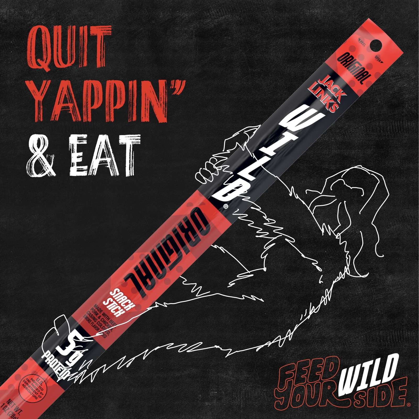 Jack Link's 20 Count Original Wild Beef Sticks High Protein Snack Sticks