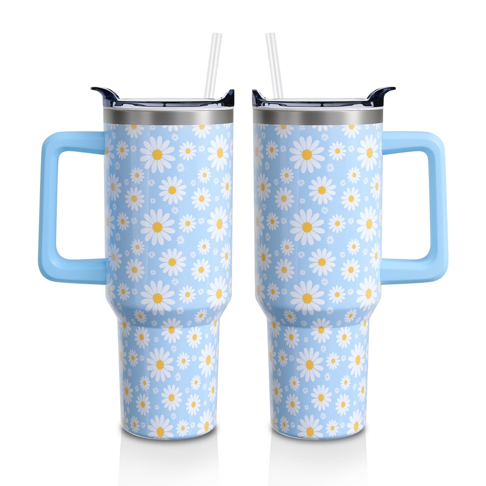 Daisy Gifts Tumbler for Women Girls, Stainless Steel 40oz Tumbler with Handle...