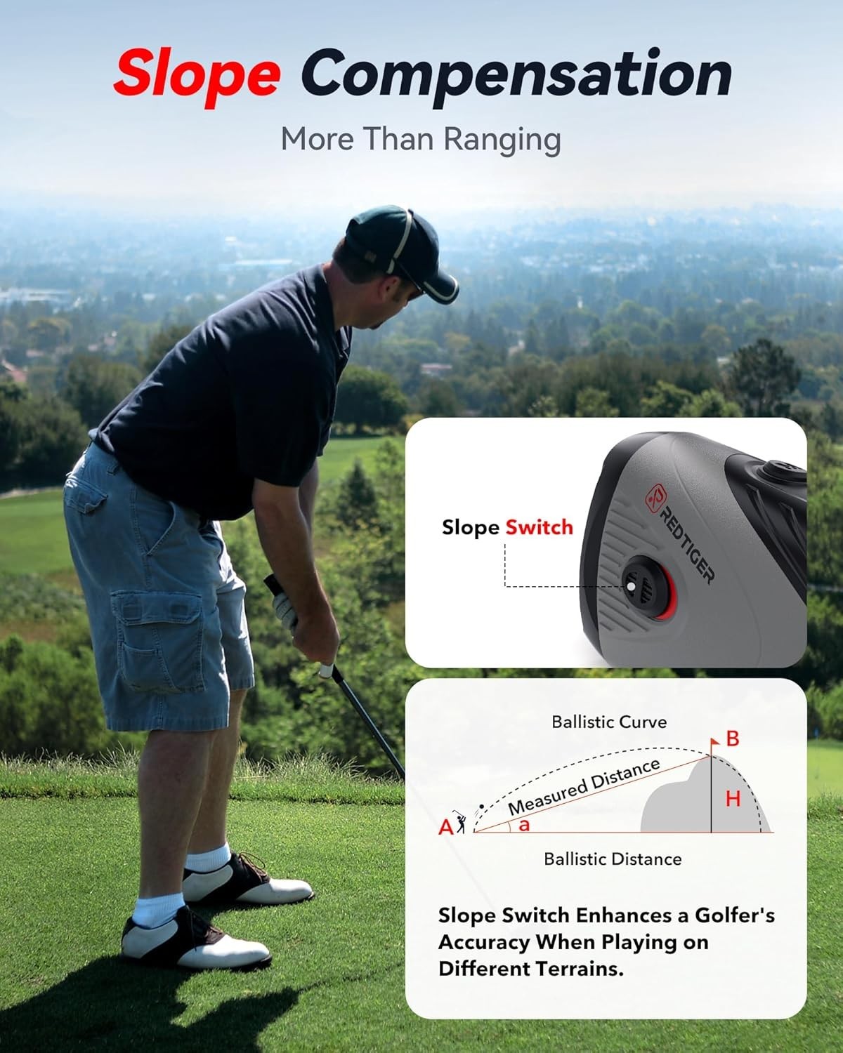 Golf Rangefinder, 7X Magnification 1200 Yards Laser Range Finder with Slope, ...
