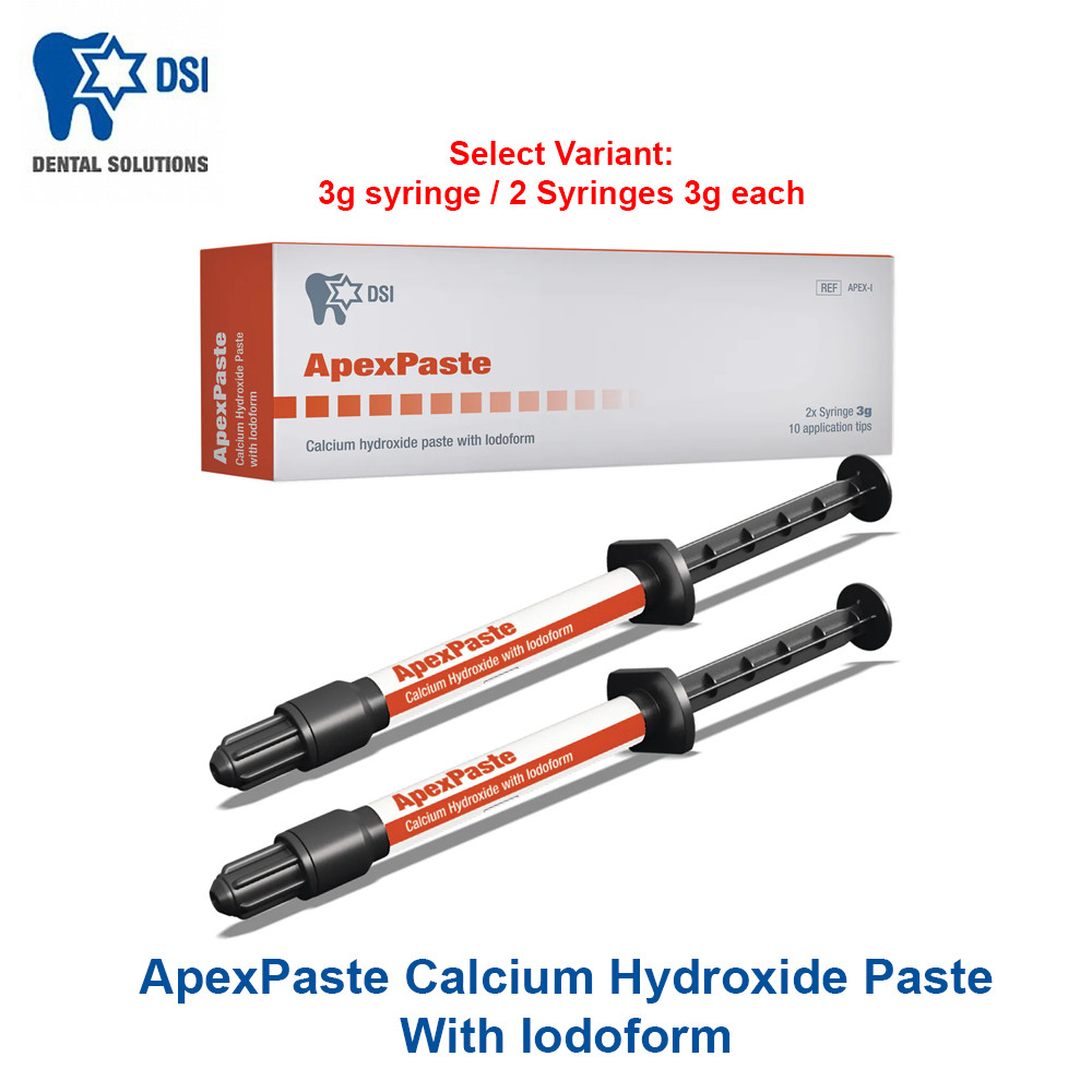 Dental DSI ApexPaste Calcium Hydroxide Paste With Iodoform (40.4%), 3g Syringe