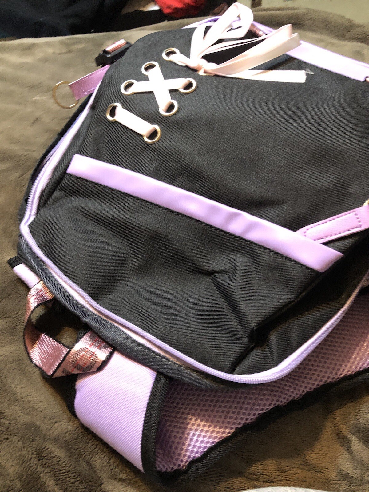 FENGDONG Durable Waterproof Travel Large Laptop Backpack 17.3 Purple -NEW