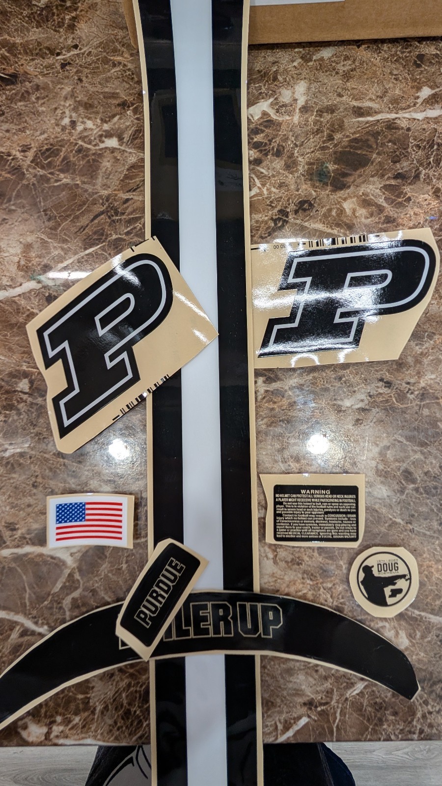 Purdue full size football helmets 3M vinyl decals