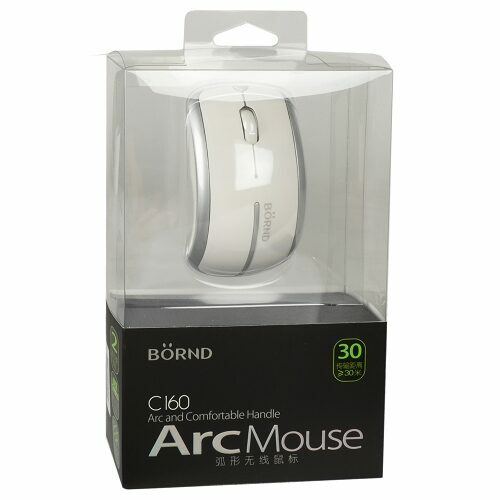Bornd C160 3 Button Arch Comfortable Handle Wireless Optical Scroll Mouse White