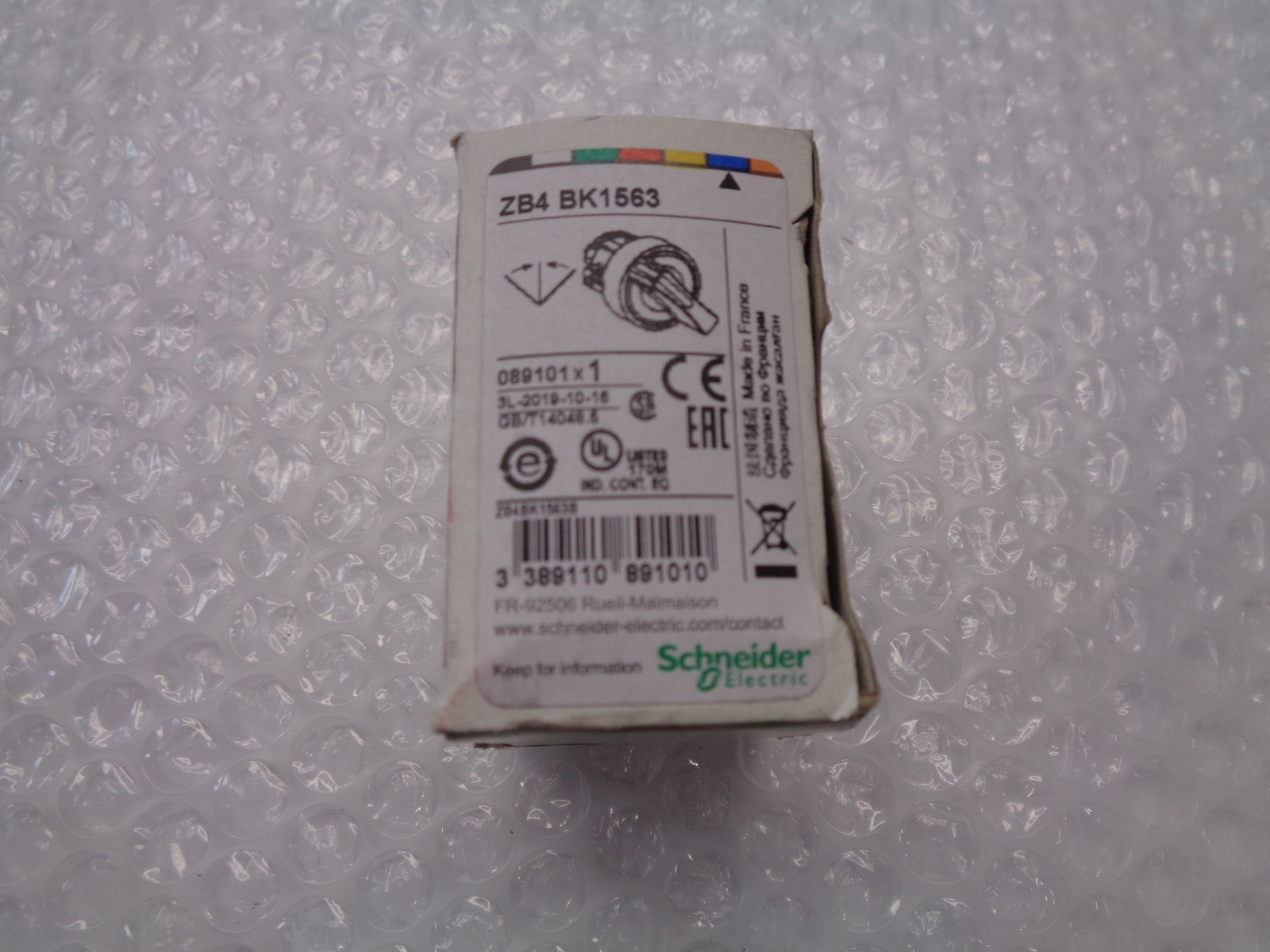 SCHNEIDER ELECTRIC ZB4BK1563 SELECTOR SWITCH BLUE NSMP