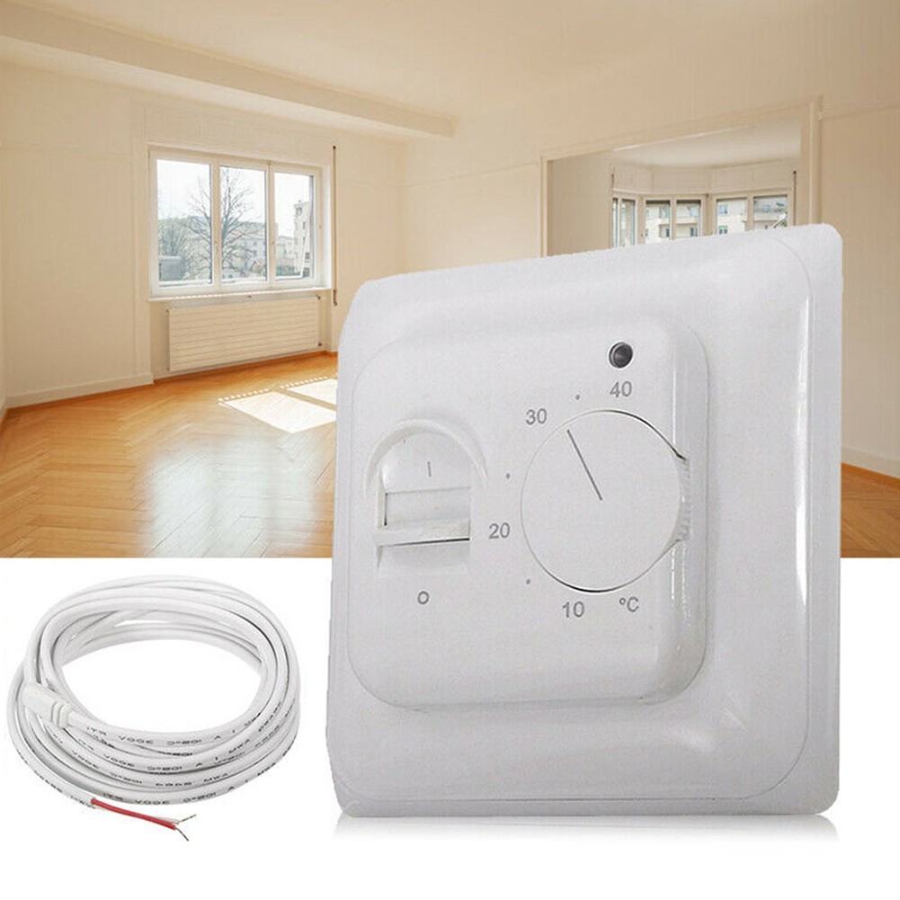 Electric UnderFloor Heating Thermostat Control Switch+ Floor Sensor White 16A