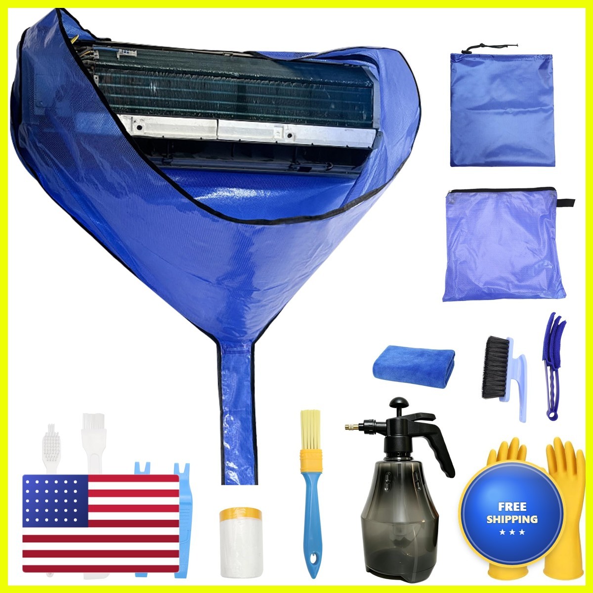 HTZSSON 15Pcs Mini Split Cleaning Kit Upgraded 1.5L High Pressure Sprayer
