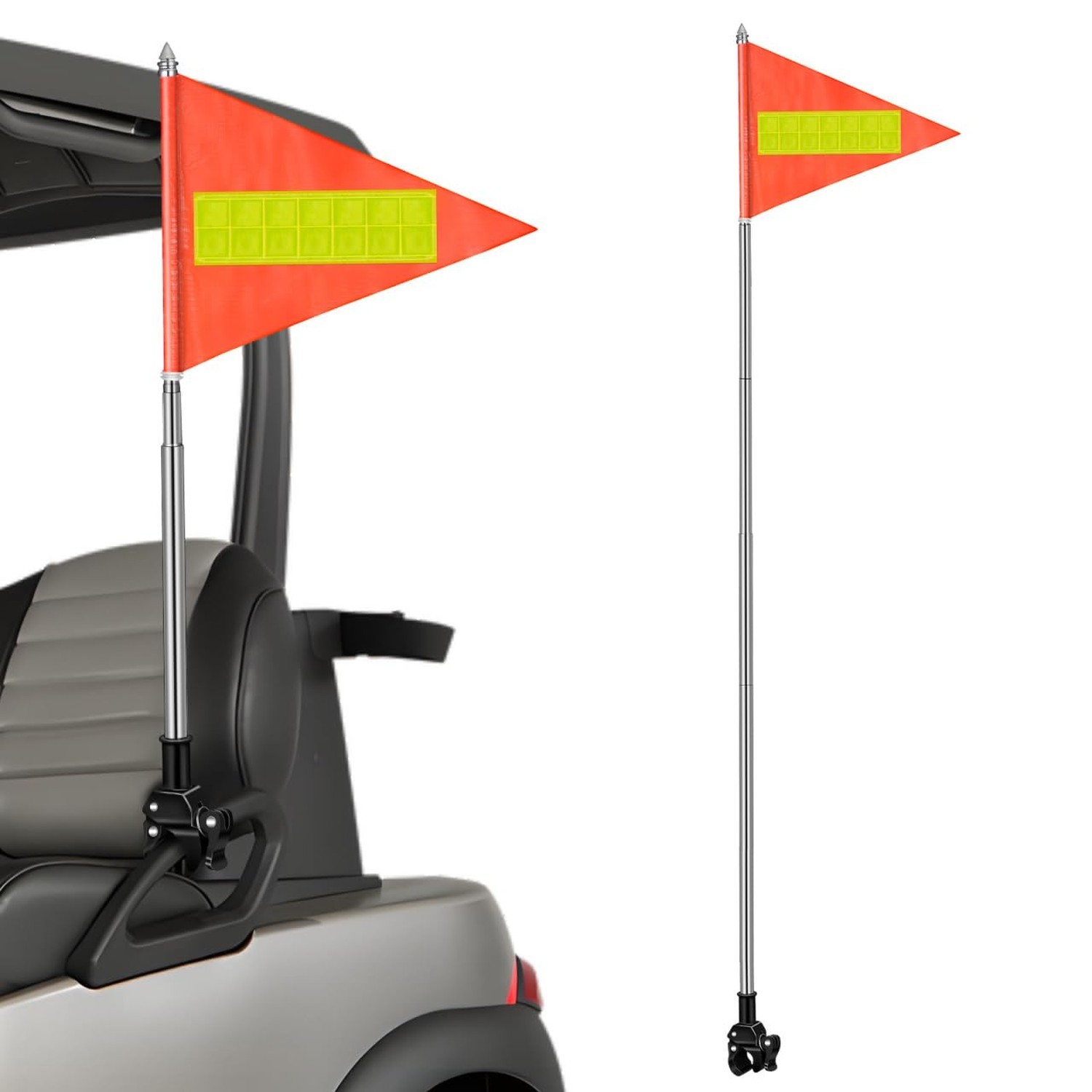 Bike Flag with Pole for Safety, High Visibility Double-sided Reflective Bicyc...