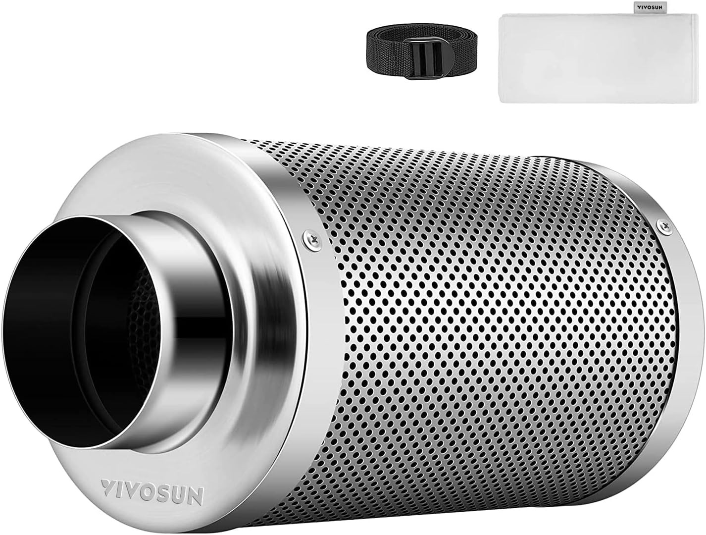 8" Carbon Filter & Pre-Filter 772 CFM for Inline Fan Silver