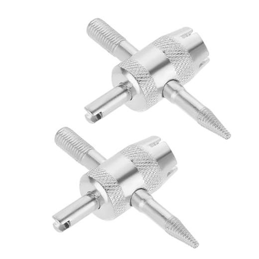 2 Pcs 4-Way Valve Core Tool Tire Valve Tools 4-in-1 Tyre Valve Removal Tool