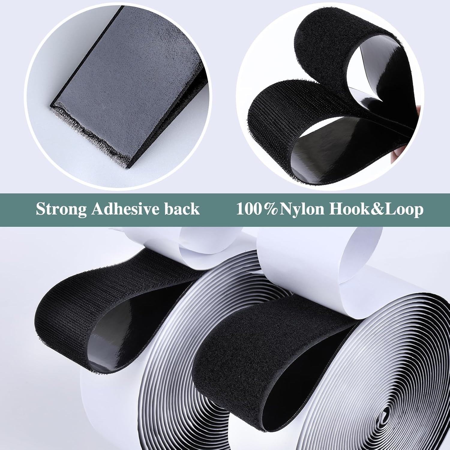 Pro 27Ft x 2In Hook and Loop Fastener Tape - Perfect for Home & Craft Projects