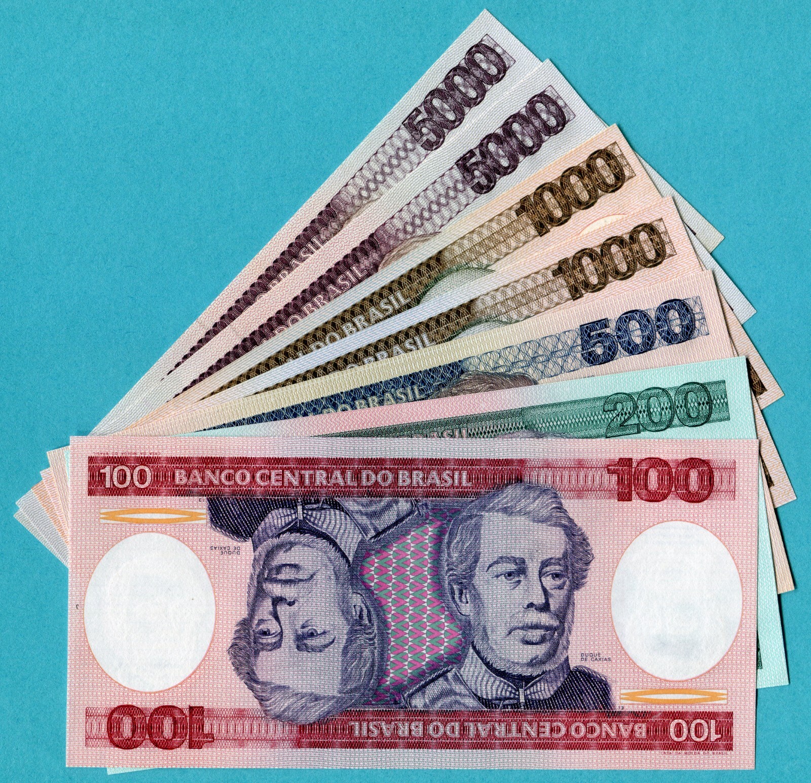 Brazil 100, 200, 500, 1000, 5000 Cruzeiros ND(1981 - 1985) P198 - P202 UNC