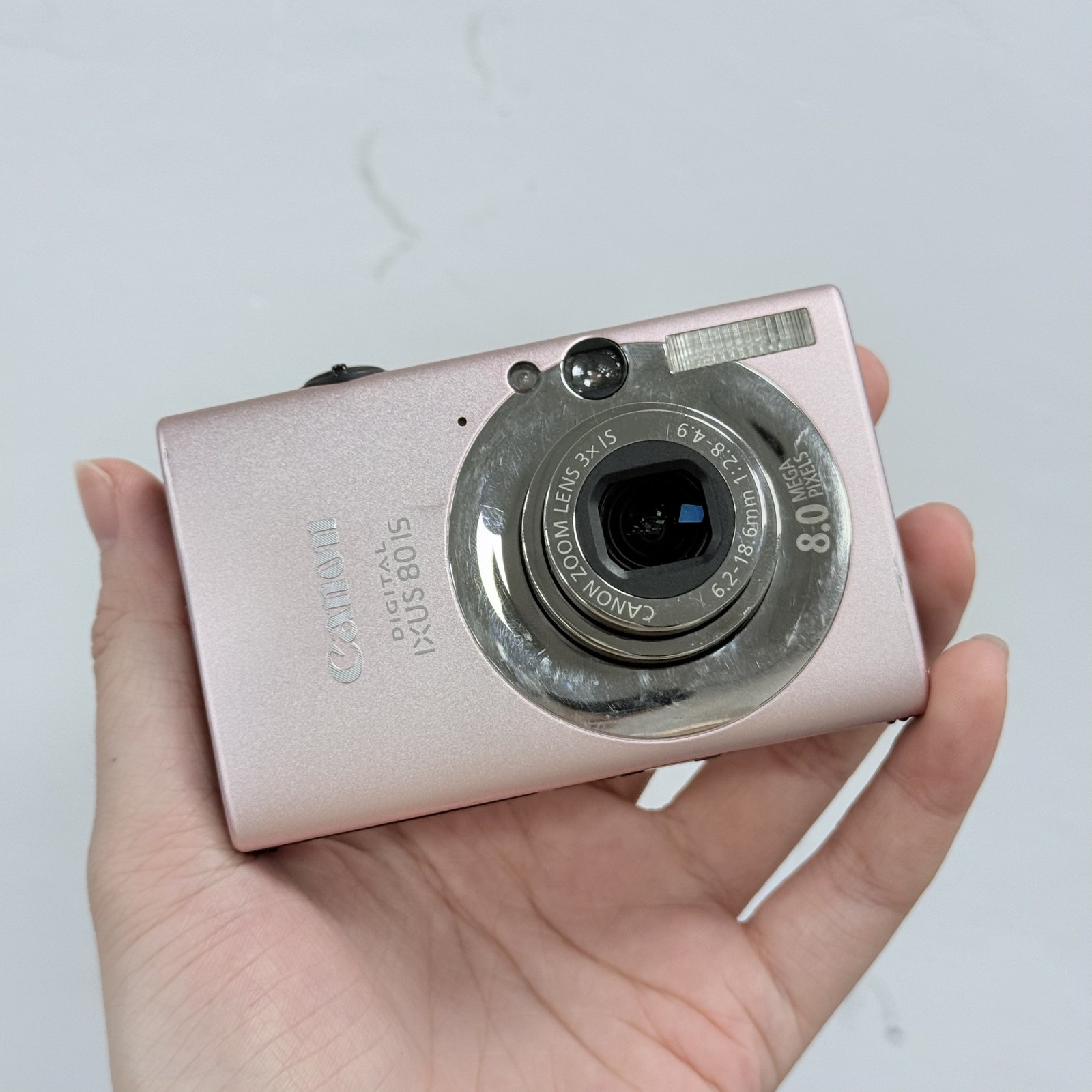 Pink Canon Ixus 80 IS Digital Camera Complete Package Vintage Rare English GOOD