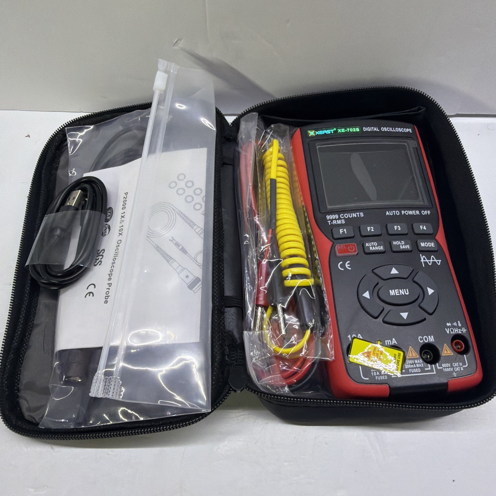 XEAST XE-702S Digital Oscilloscope True RMS Multimeter Kit w/ Probe