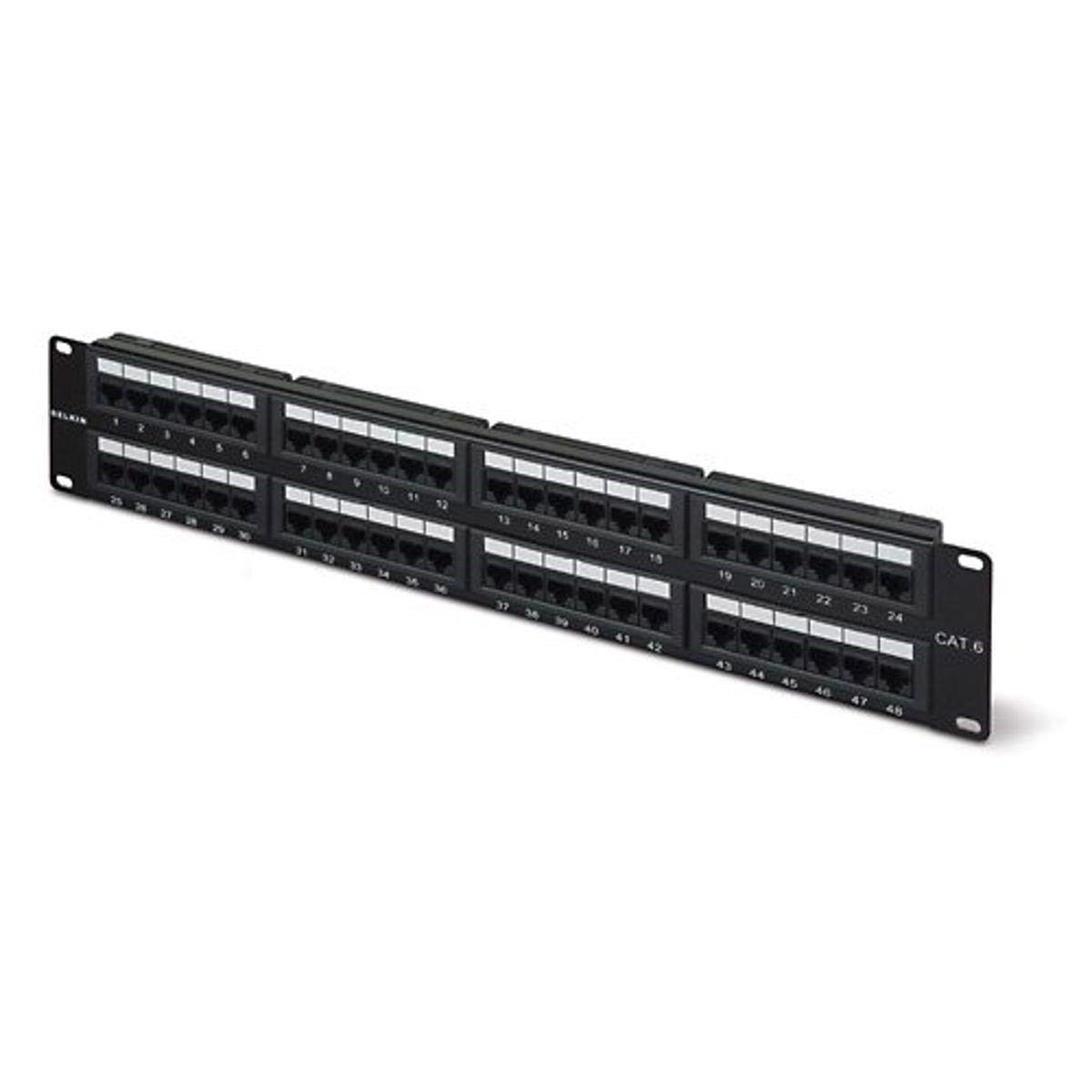 Belkin 48 Port Cat 6 Modular Network Ethernet Patch Panel F4P638-48-AB5 New