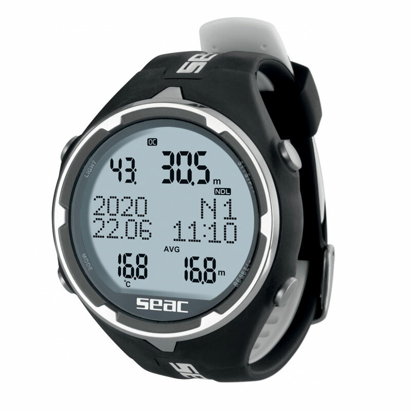 Seac Sub Action Black and White Computer Subacqueo Orologio per immersione