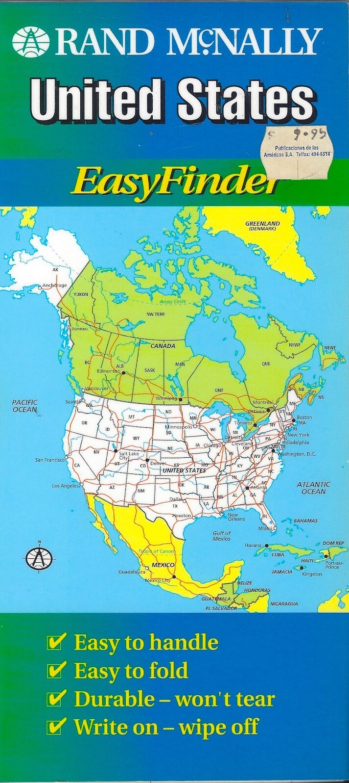 Map of the USA, EasyFinder, by Rand McNally