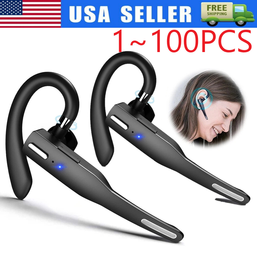 Trucker Wireless Bluetooth 5.1 Earpiece Headset Mic Earbud Noise Cancelling LOT
