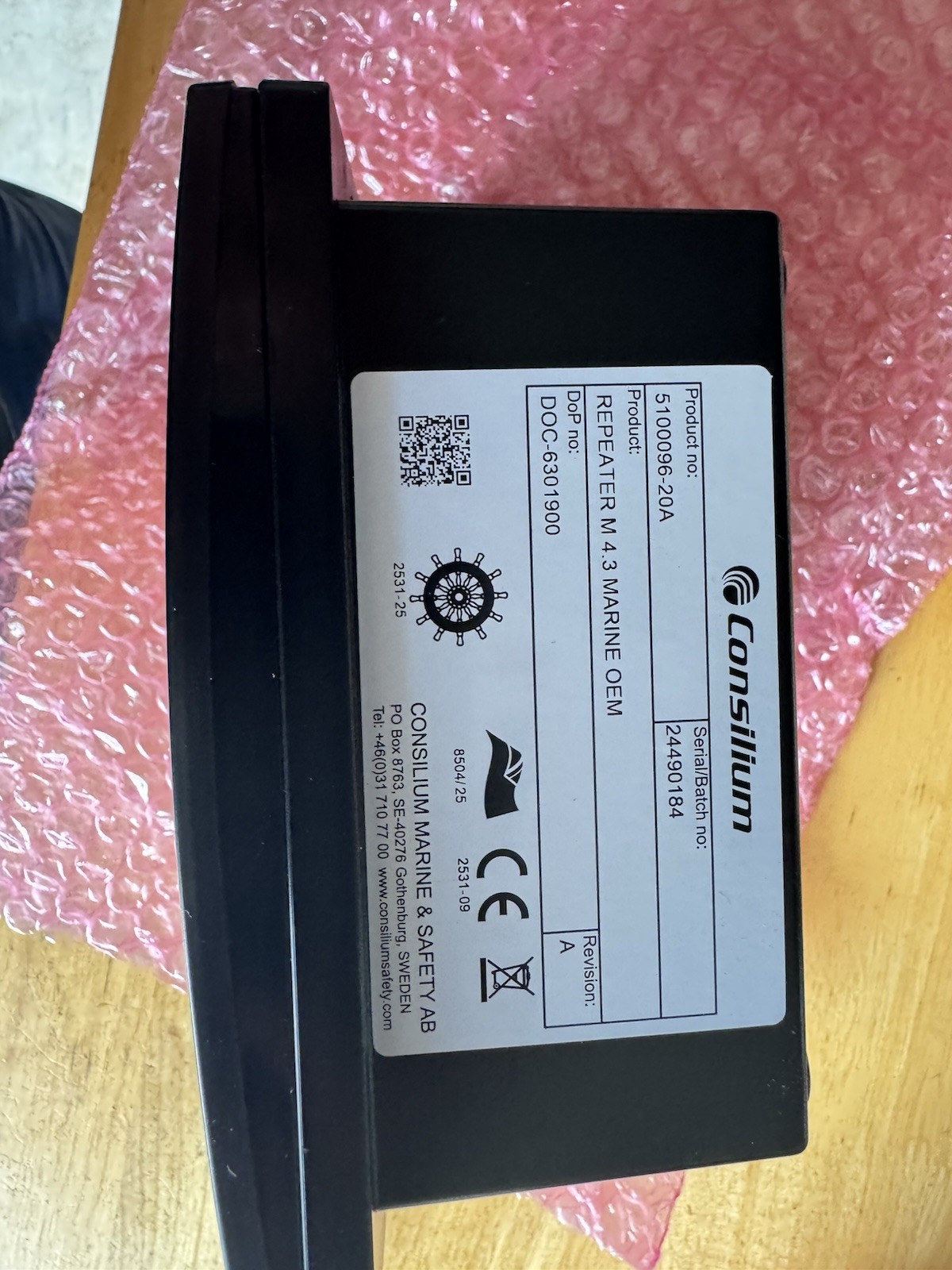 Consilium 5100195-20A Fire Detection Control/Repeater M 4.3 Cargo EN System