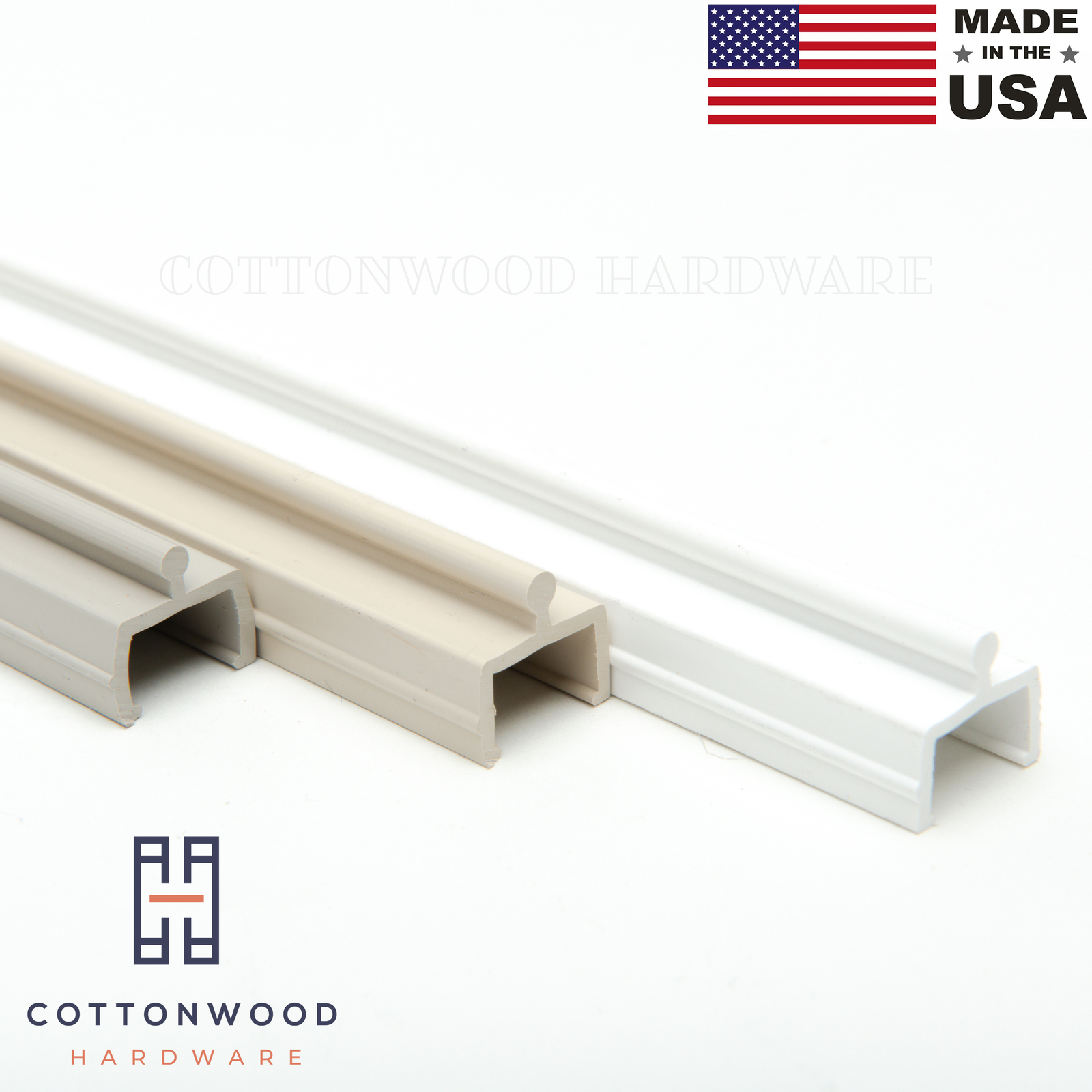 Sliding Screen Door Track 72" White Almond Taupe Vinyl MADE IN THE USA