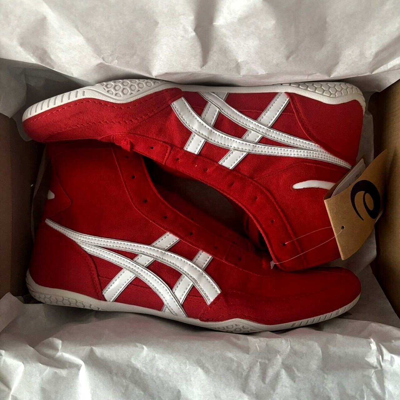 asics Boxing Wrestling Shoes Low Cut PRIME ATTACK Original Red x White x Silver