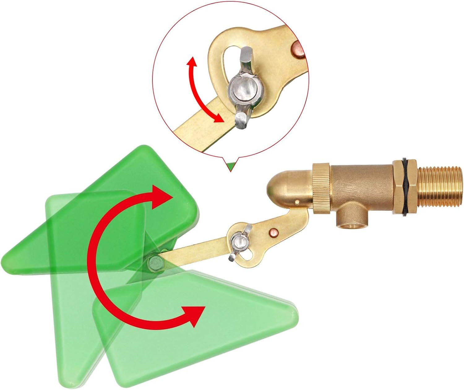 1/2 Inch Brass Valve with Plastic Float Water Float Valve with Adjustab