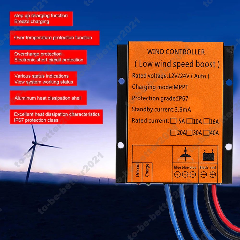 3000W 12V/24V 48V Wind Turbine Generator MPPT Charge Controller Boost Regulator