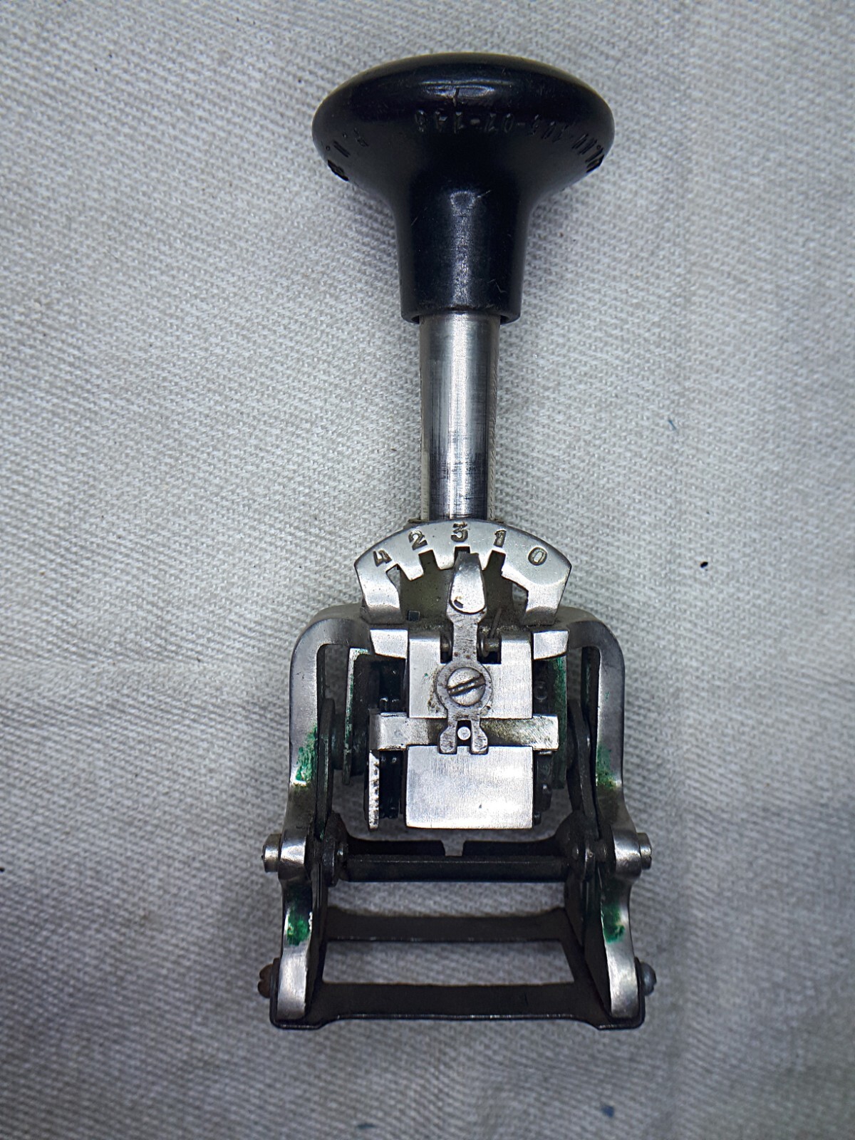 USSR Customs Date Stamp Automatic Numbering Machine, 6 Wheels/Digits
