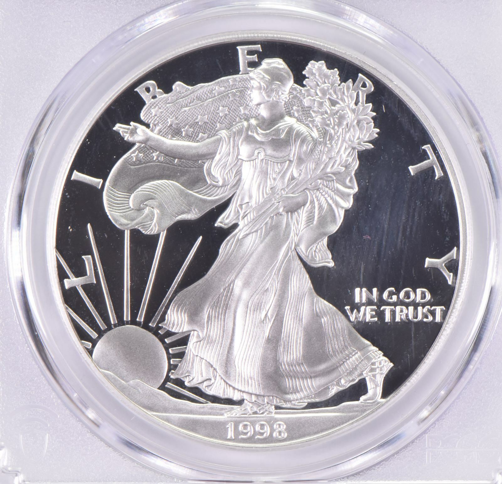 1998-P PR70 DCAM American Silver Eagle PCGS Blue Label