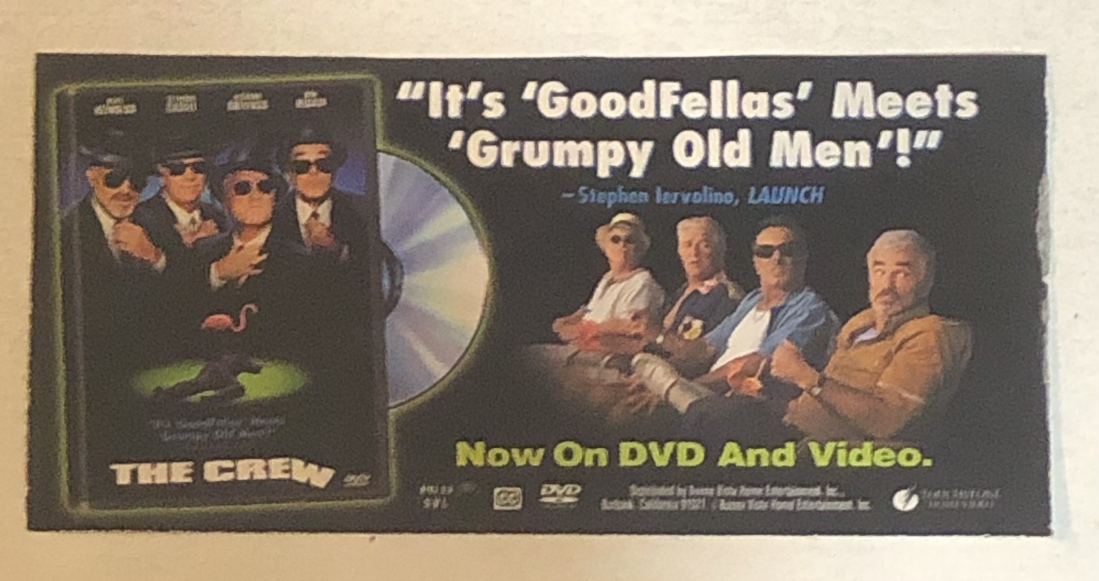 The Crew Movie Vtg Print Ad Burt Reynolds Dan Hedaya Richard Dreyfuss TPA19
