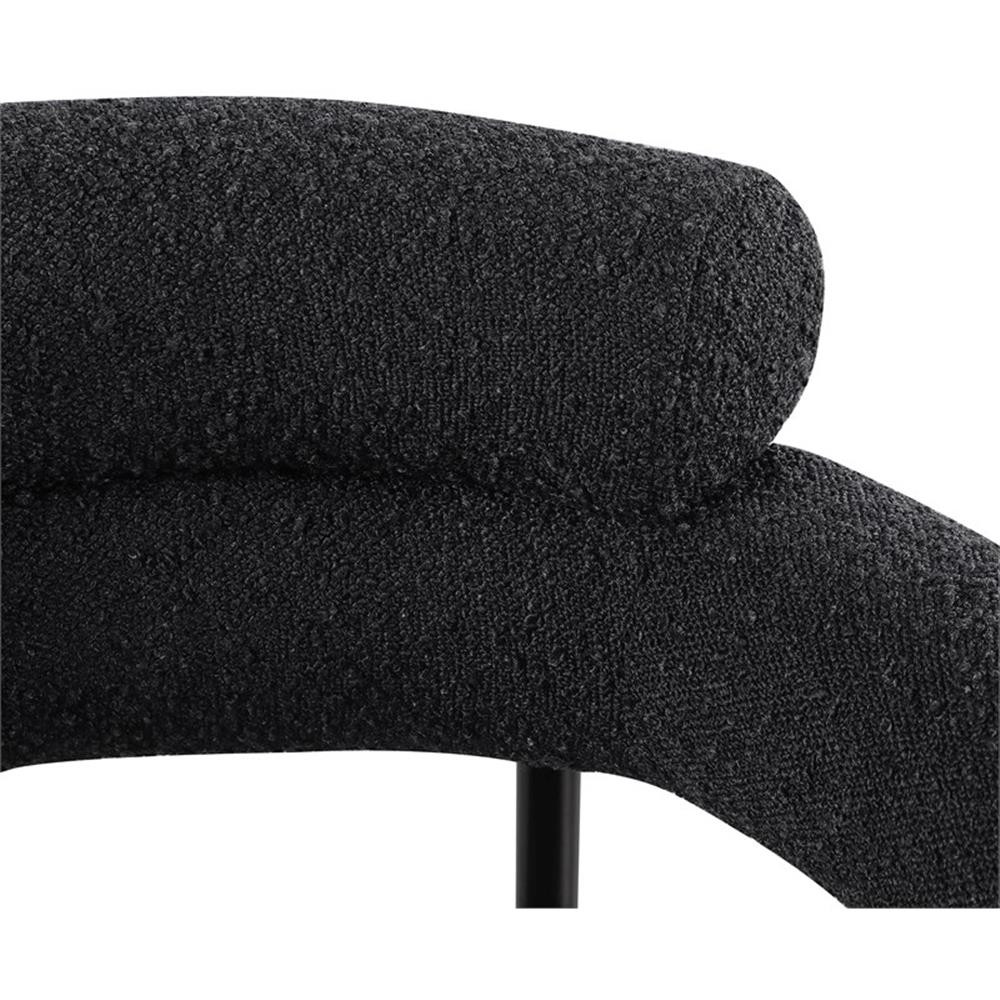 Meridian Furniture Blake Black Boucle Fabric Dining Chair Set of 2