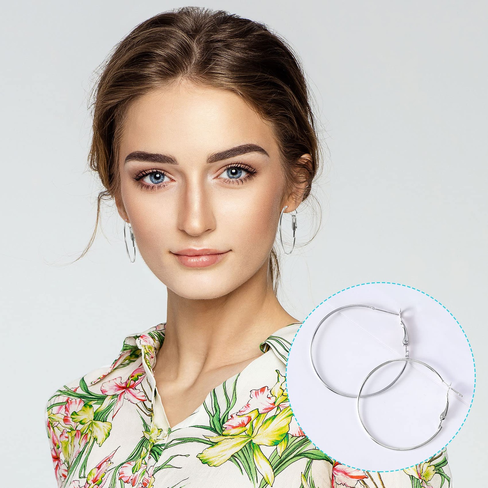 96Pcs Hoop Earrings Finding, Hypoallergenic Alloy round Earring Hoops