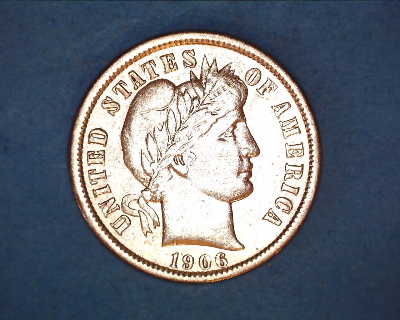 1906-O Barber Dime,  AU COND.   Silver 10c ** 1208-5