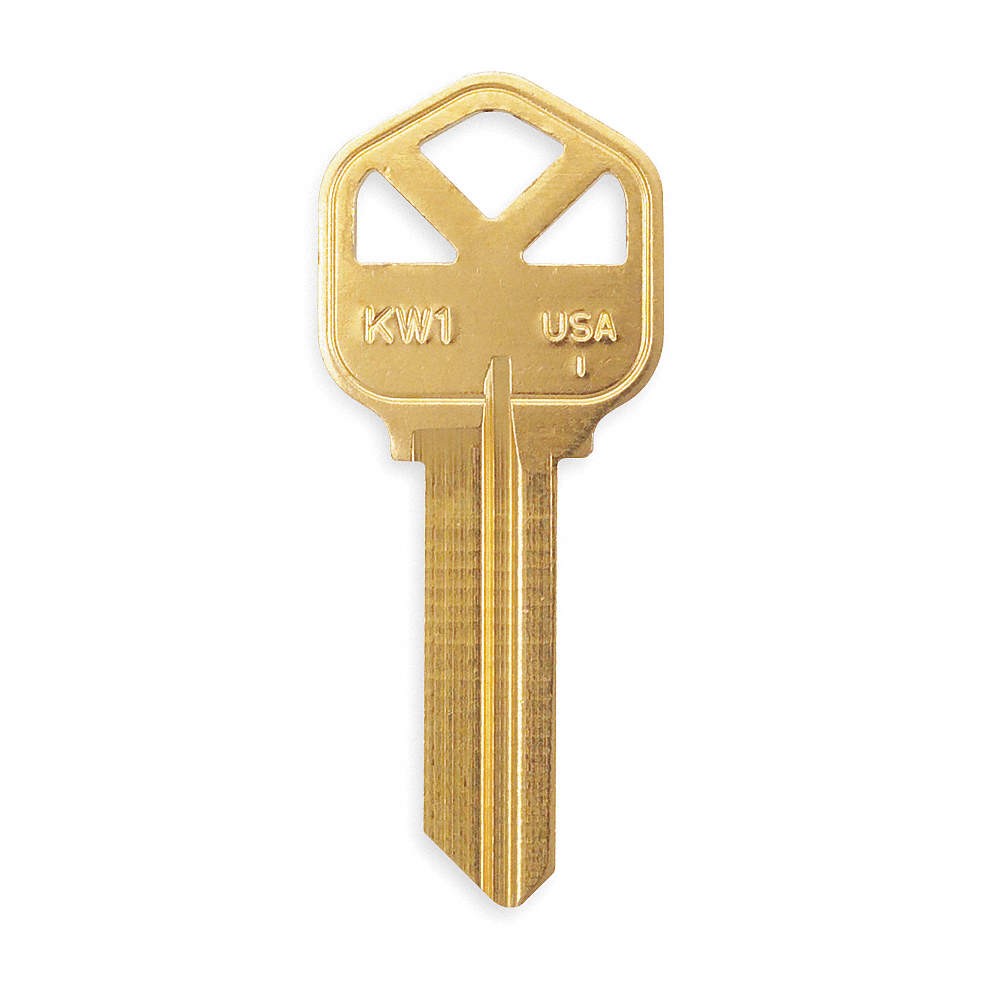 KABA ILCO KW1-BR Key Blank,Brass,Type 1176,5 Pin,PK50 1GAU8