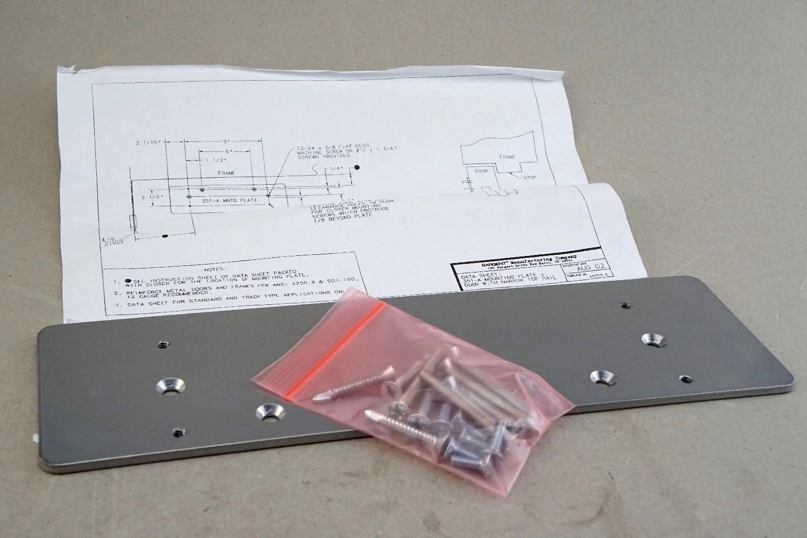New Scuffed / Scratched Sargent Co. 351A EN 351 Series Mounting Plate Ships FREE