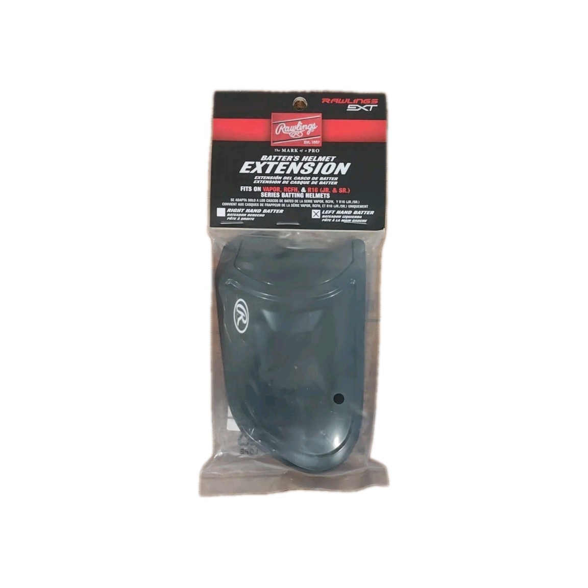 RAWLINGS EXT LEFT-HANDED BATTER HELMET EXTENSION Fits Vapor RCFH & R16 JR. & SR.