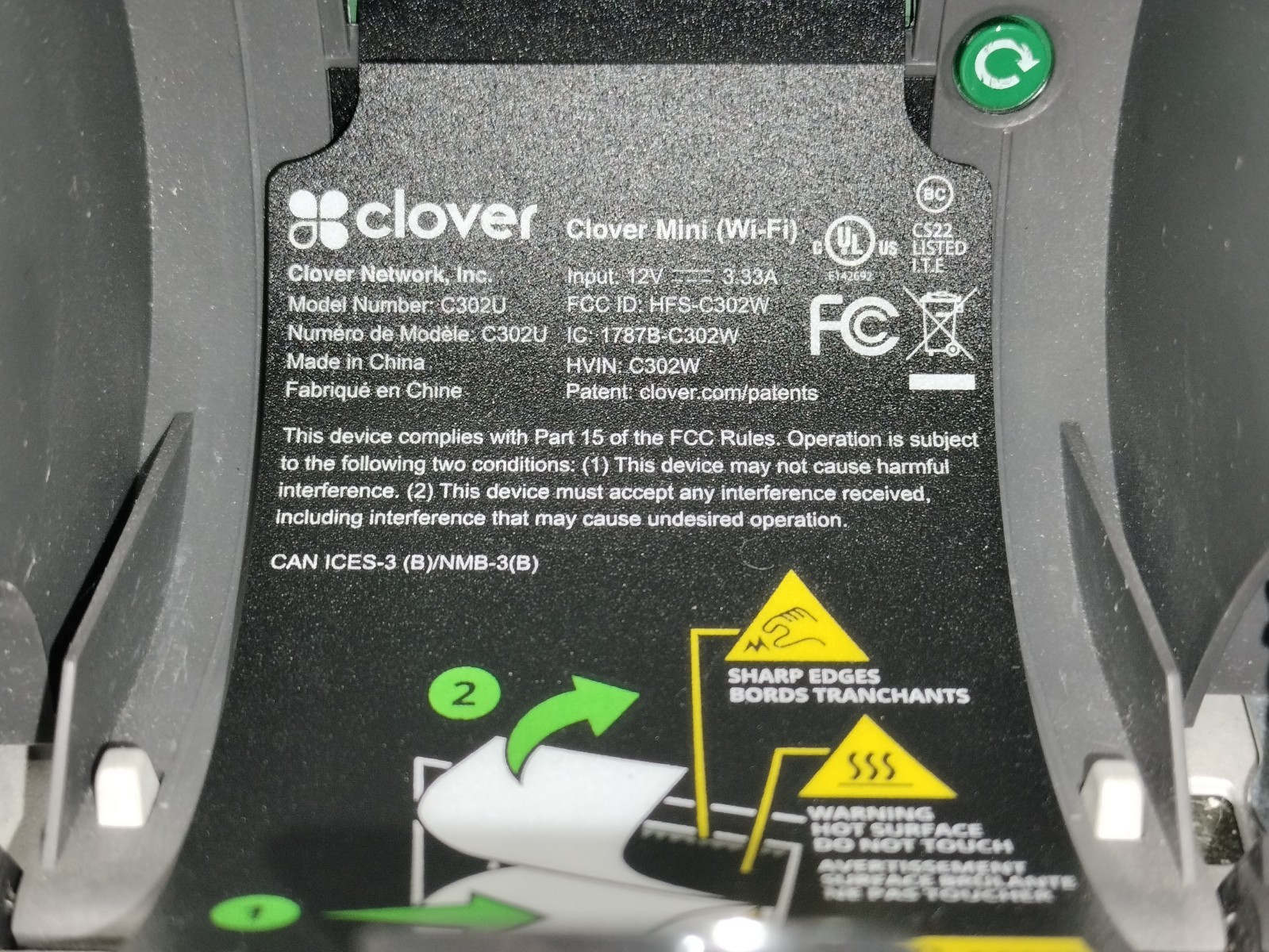Clover Mini C302u Credit Card Reader POS System