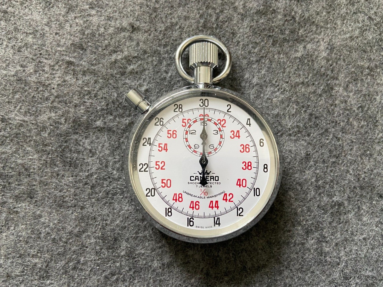 Swiss Made Camero 7 Jewels 1/10 Vintage Stopwatch