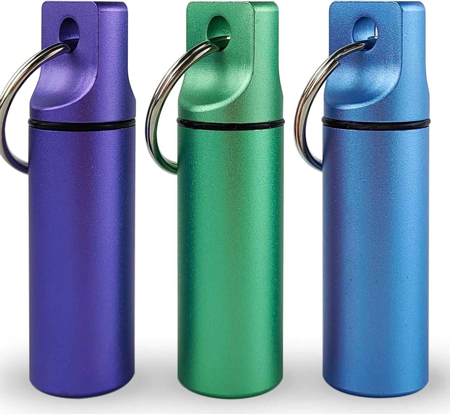 Estuche para pastillas con llavero, portabotellas, contenedor impermeable 3 PCS
