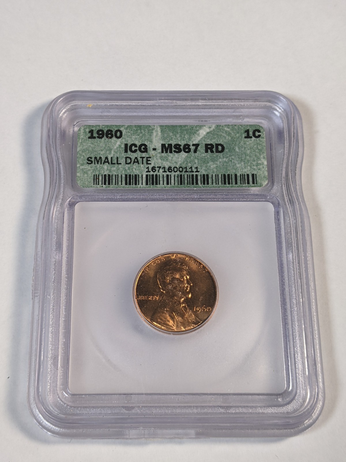 1960 1C Small Date MS67 Red High Grade Lincoln Cent