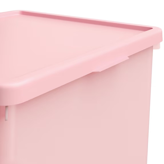 Mainstays Kids Pink Large Plastic Storage Bin with Lid