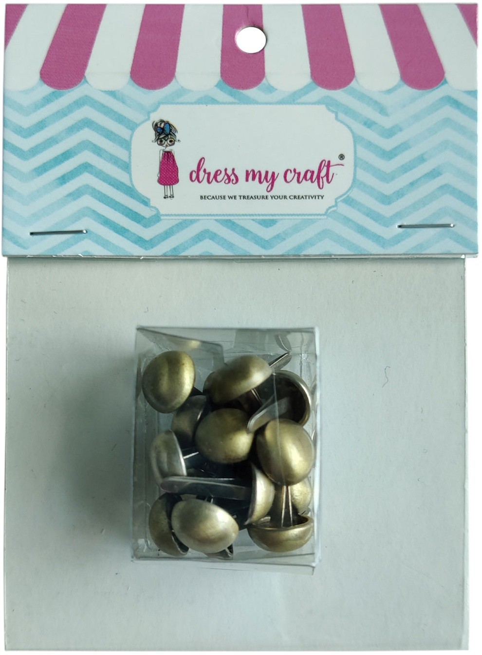 Dress My Craft Brads 10mm 20/Pkg-Antique Bronze
