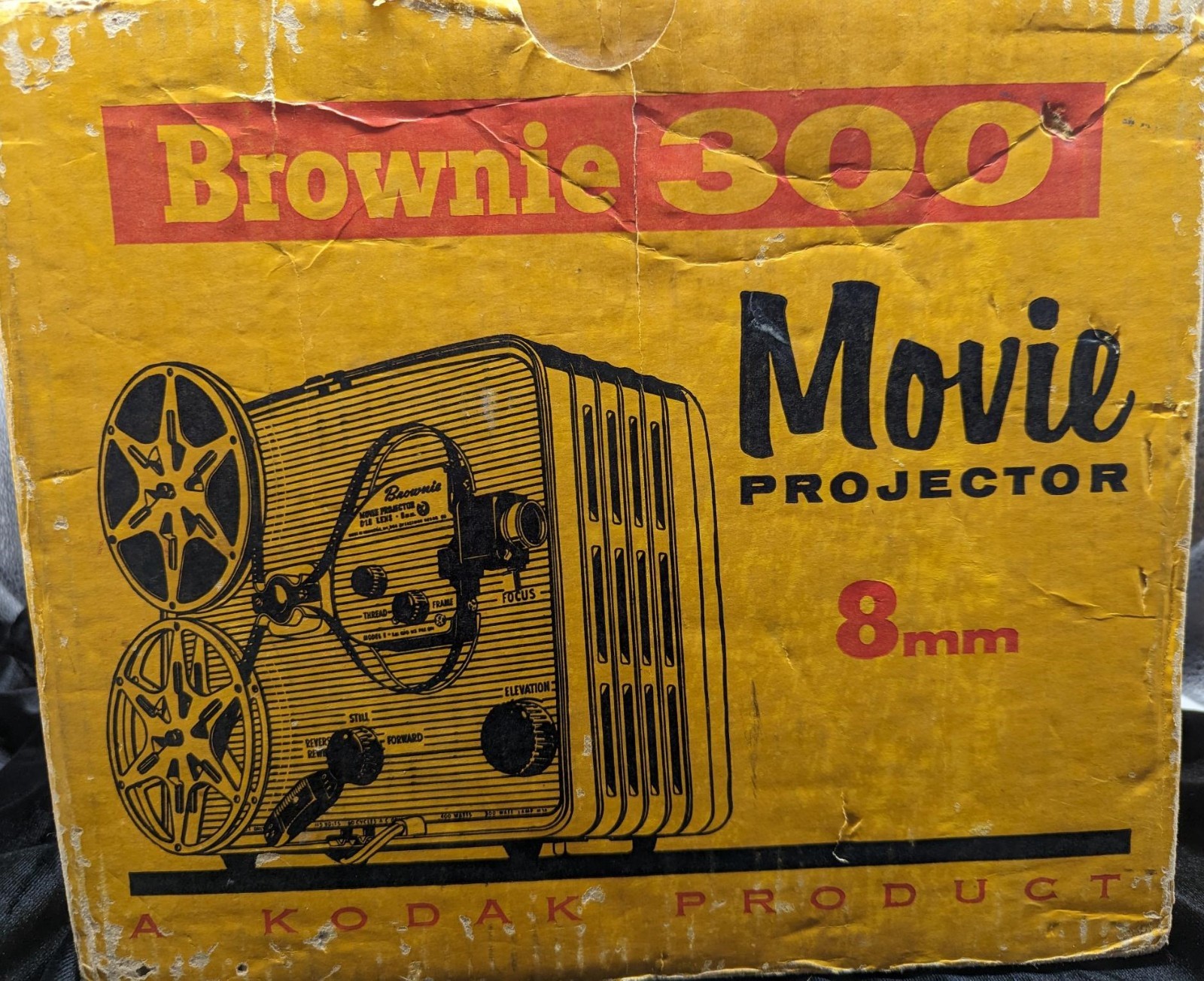 Kodak Brownie 300 8mm Projector Original Box #188 Not Tested 1012-1