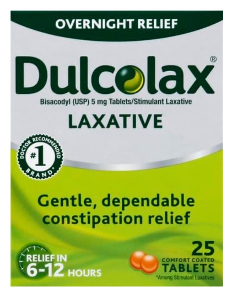 Dulcolax Stimulant Laxative Tablets Overnight Relief 25ct Each Lot of 5