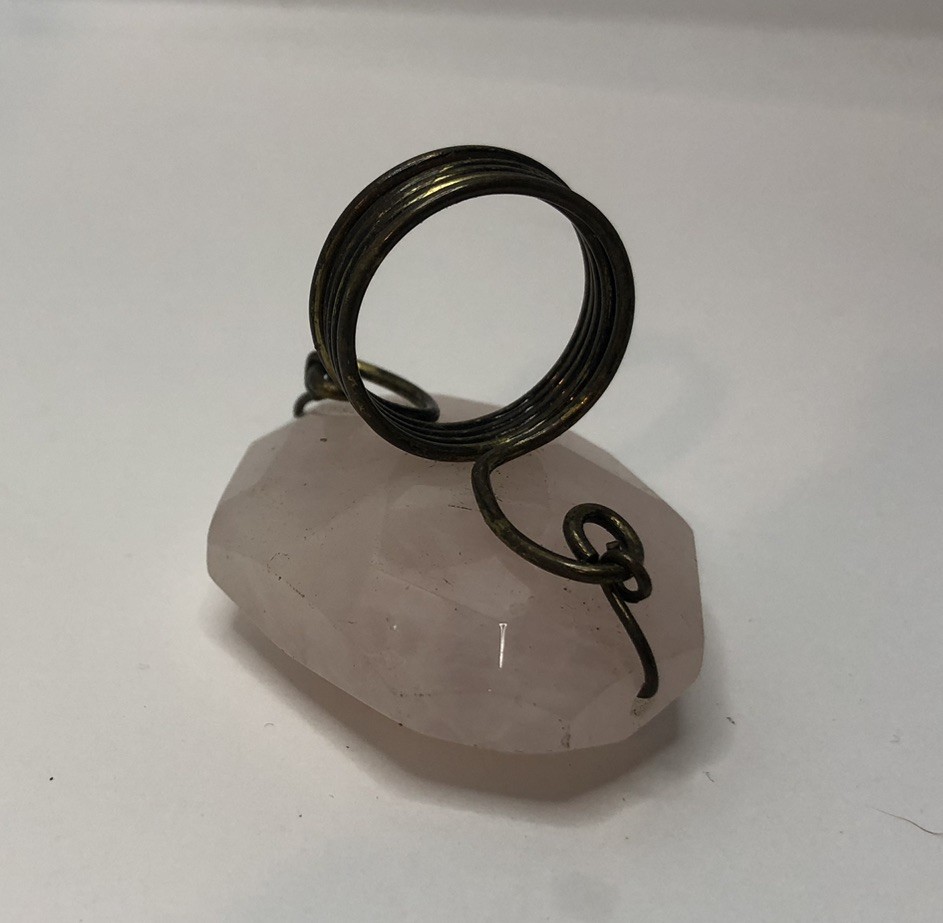 Large natural Quartz Artisan statement ring Size 7