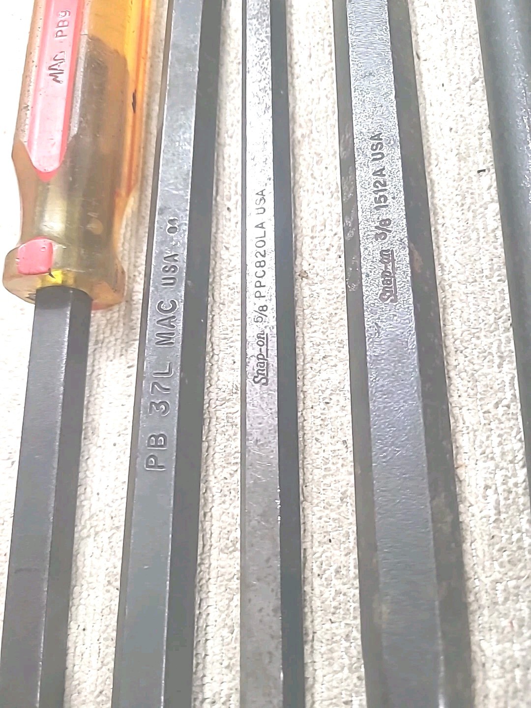 Snap-On & Mac Tools Punch and Chisel, Holder, Prybar, 6 Tool Lot USA MADE TOOLS