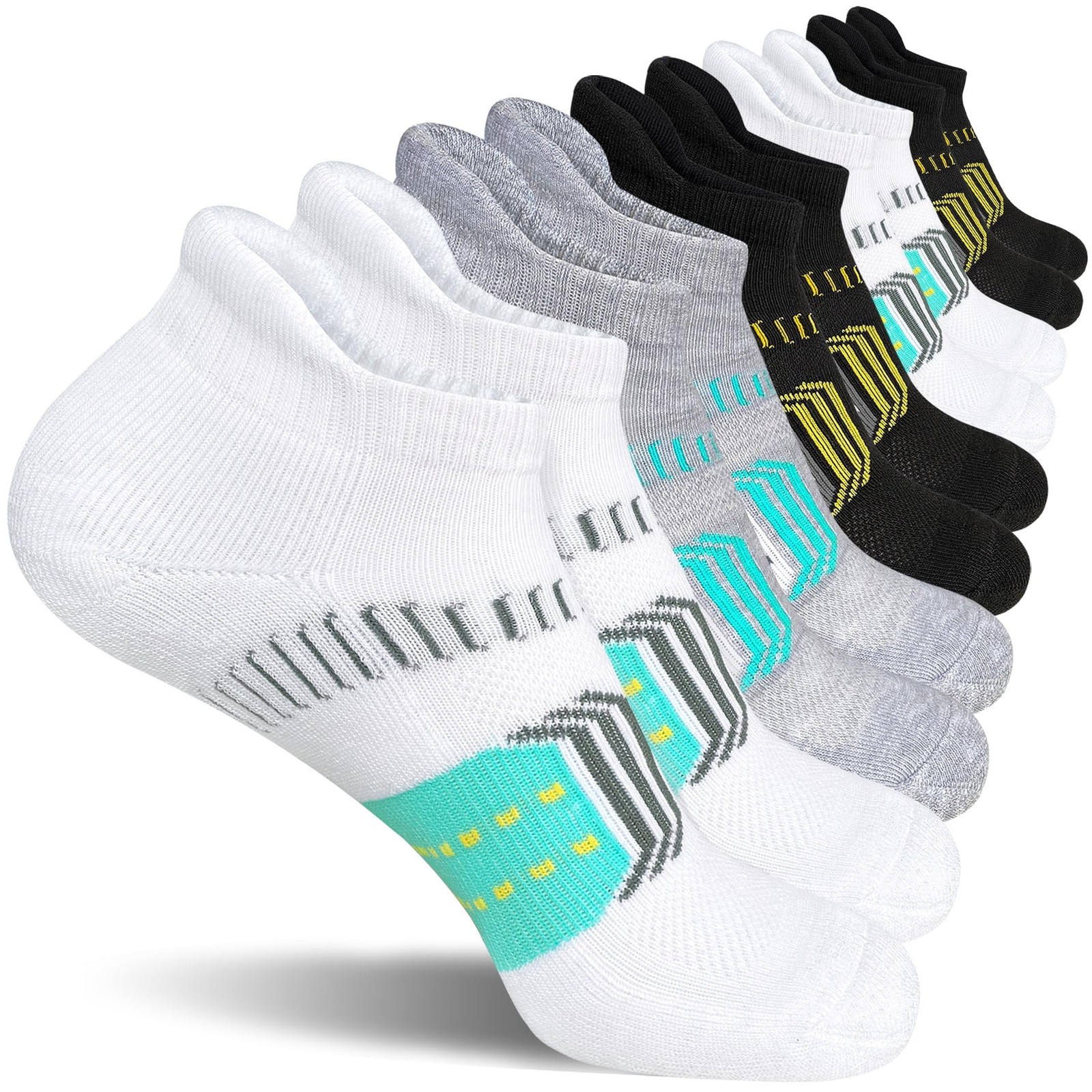 suaskk Womens Athletic Cushioned Anti-Blister Running Ankle Socks 5 Pairs 6-9