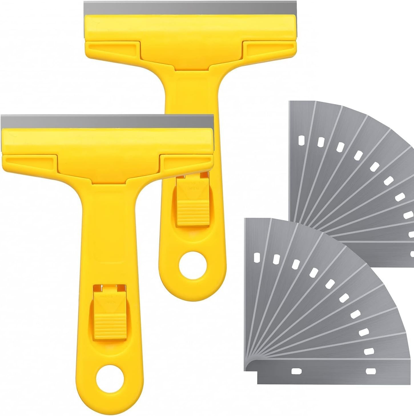 2pack Razor Blade Scraper, Industry Glass Window Scraper, Heavy Duty Cleaning...