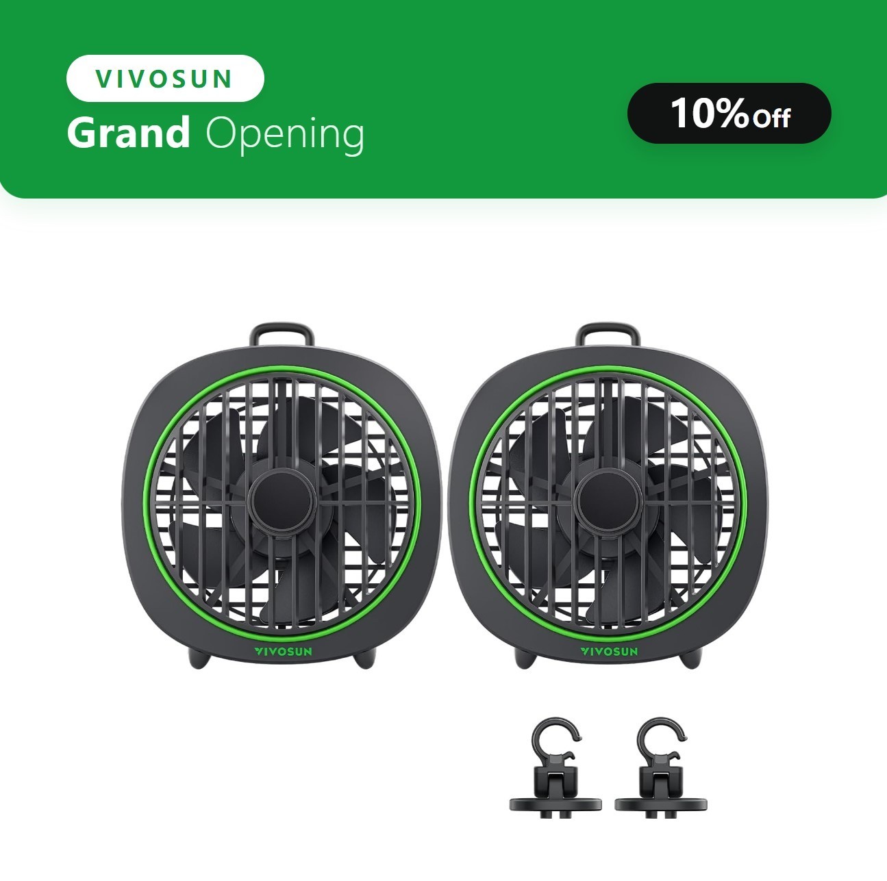 VIVOSUN 2Pcs D4 AeroWave 4" Grow Tent Clip Fan for Air Circulation 3 Speed