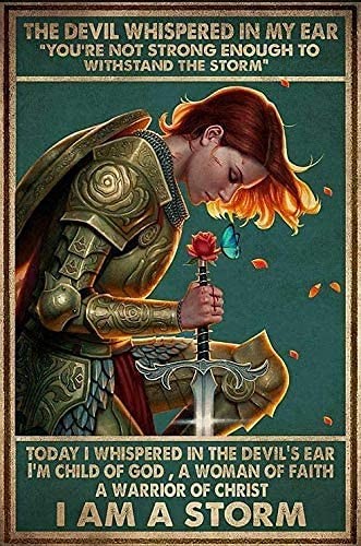 XMDDX I Am A Storm Woman Of Poster Art Print Wall 11.8"L x 12"W, multi