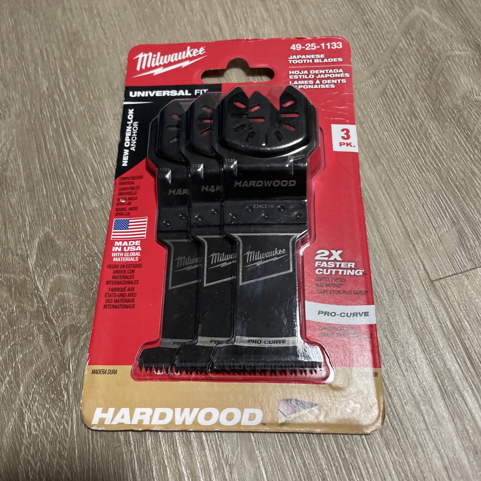 Milwaukee 3PK Japanese Tooth Universal Fit Oscillating Blade For Hardwood